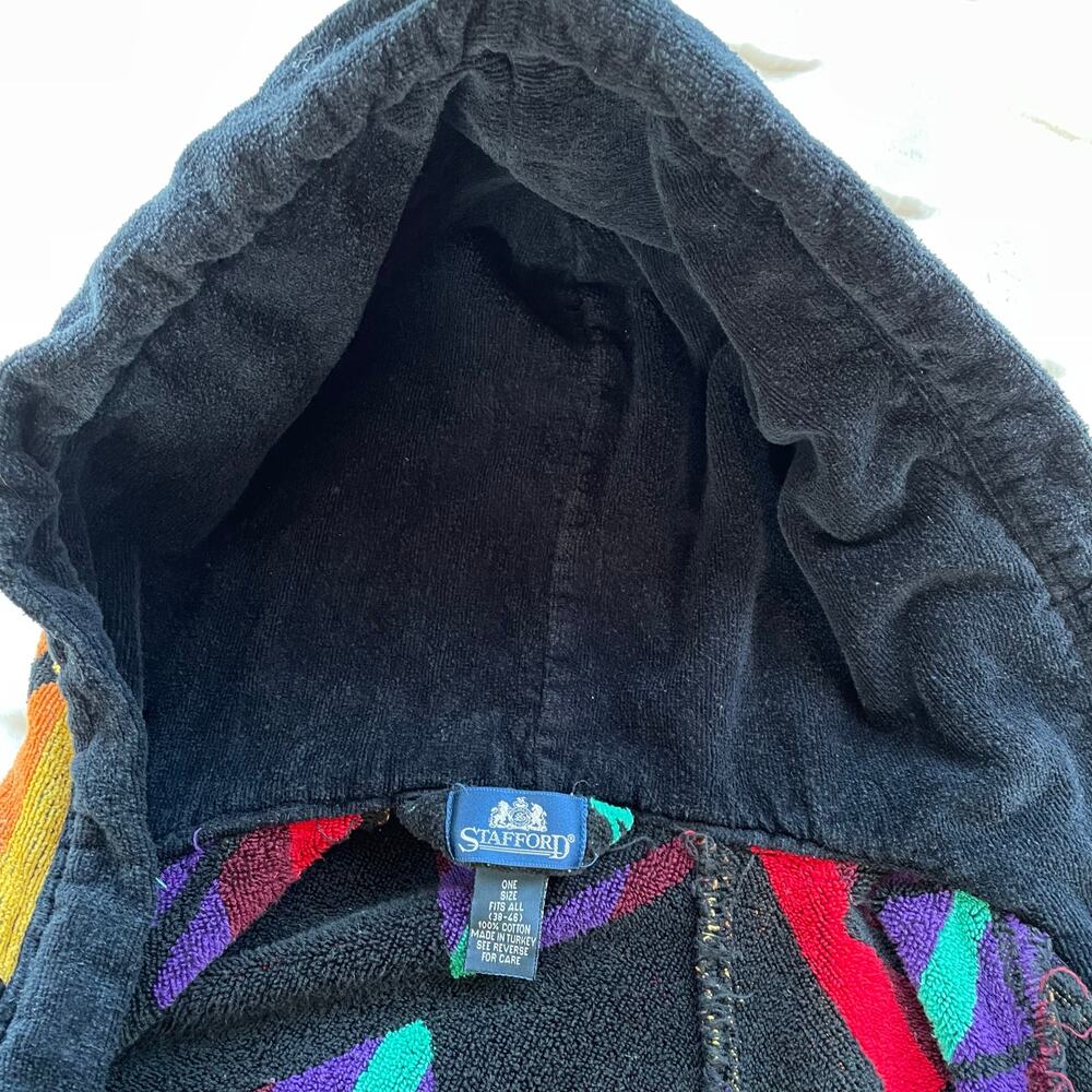 🔥Vintage STAFFORD 100% Cotton Aztec Tribal Southeastern Bathrobe Mens One Size - Picture 11 of 16